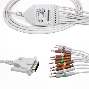 High definition Computer Accessory Cable -
 Schiller 10-Lead Shielded EKG Cable AHA Banana4.0, Short Screw K1114B – Medke