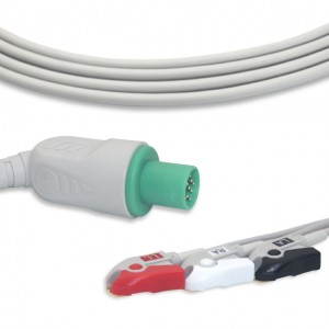 GE-Hellige ECG Cable With 3 Leadwires AHA G3111P