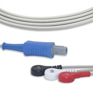 Huntleigh Healthcare ECG Cable With 3 Leadwires AHA G3142S