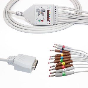 Massive Selection for Adult Spo2 Disposable Sensors -
 Nihon Kohden EKG Cable,10Leads,AHA, Banana 4.0, 15 Pins Connector,K1112B – Medke